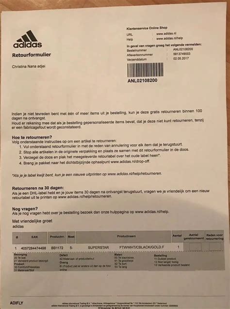 adidas bezorgtijd|Adidas retourzending nl.